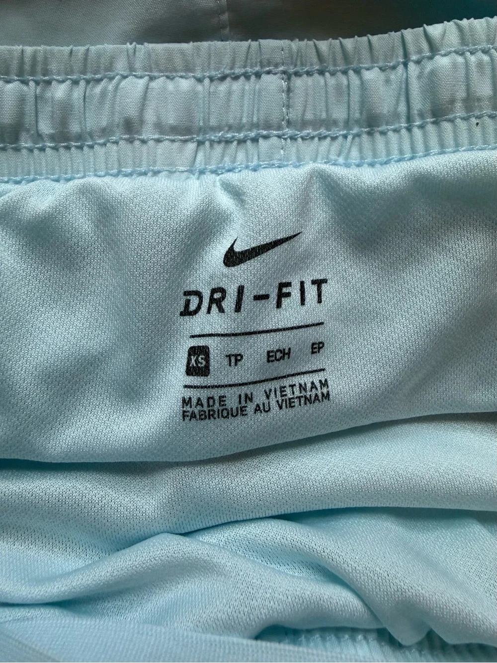 Nike Dri Fit Light / Ice Blue Performance Lined Running Shorts, XS